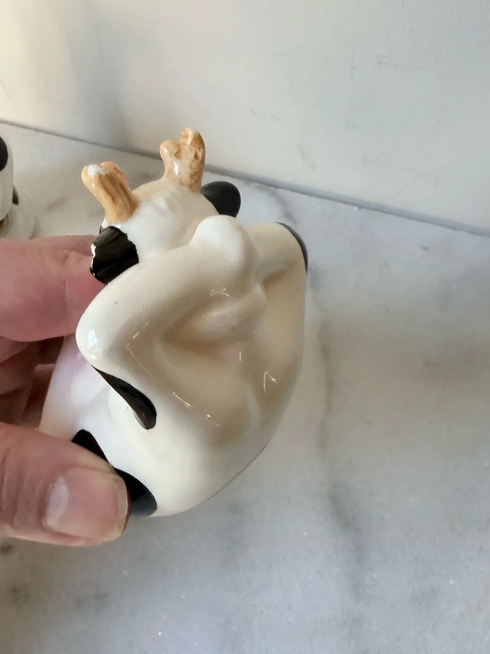 Cute Black & White Cow Figurine Set - Home Accent